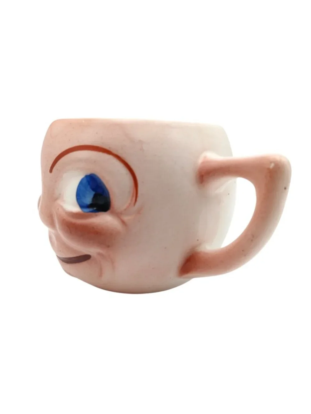 Vintage Czech Man in the Moon Child's Cup Figural Face Porcelain Mug